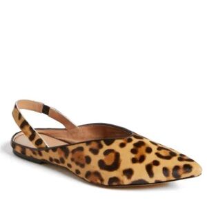 Halogen Calf Hair‎ Pointy Toe Slingback Flats 9M Work Shoe